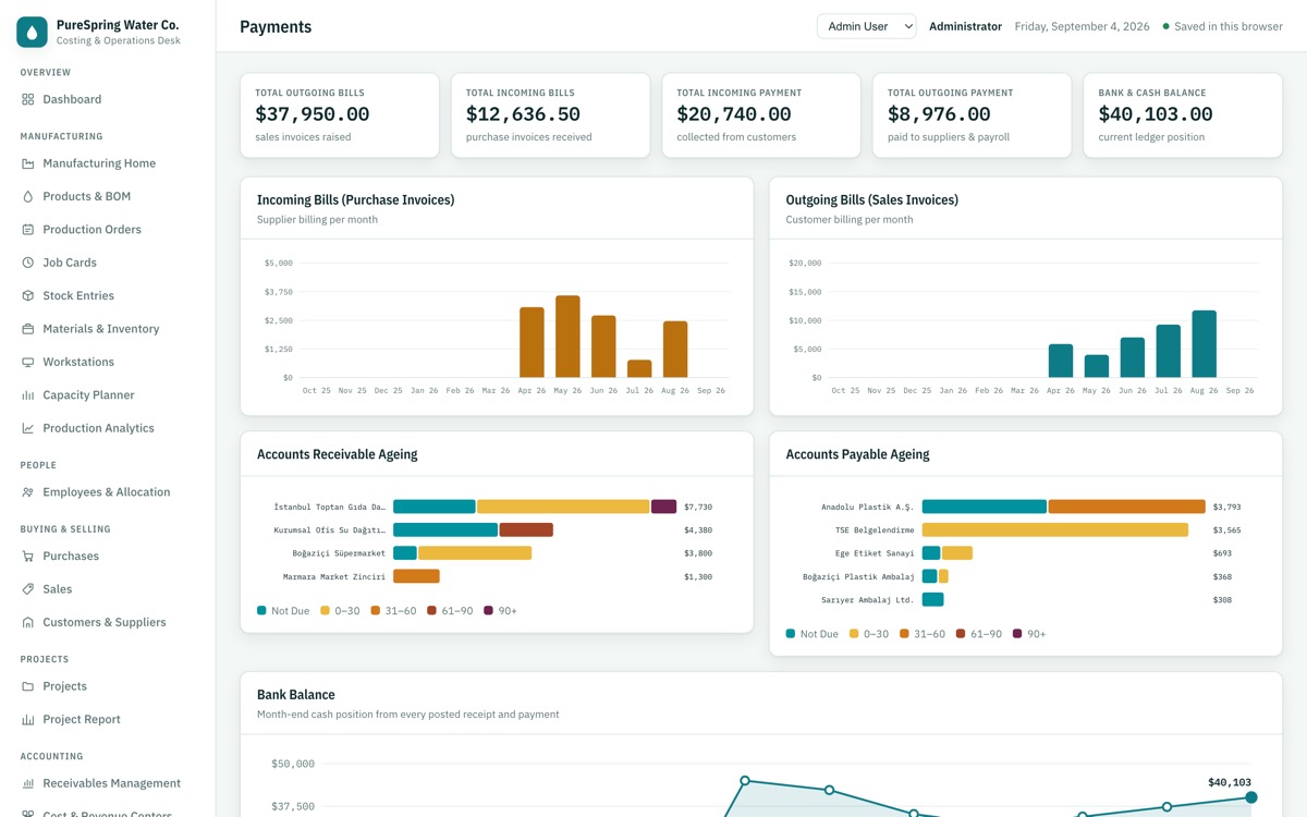 CostingERP — Payments